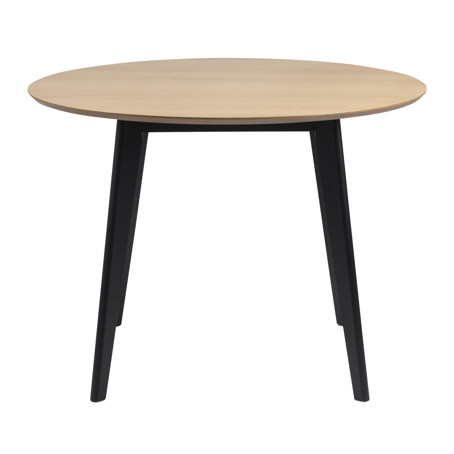 Act Nordic Roxby Spisebord Natur Sort Egetræsfinér Gummitræ Rund Ø105