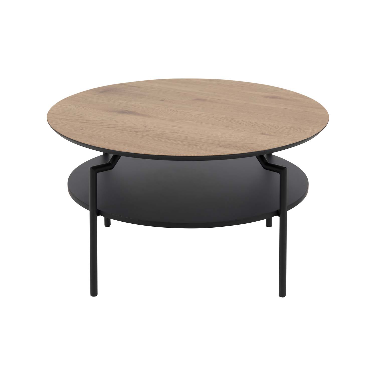 Act Nordic Rund Goldington Sofabord Hylde Natur Papir Vild Sort Mdf Sort Metal :