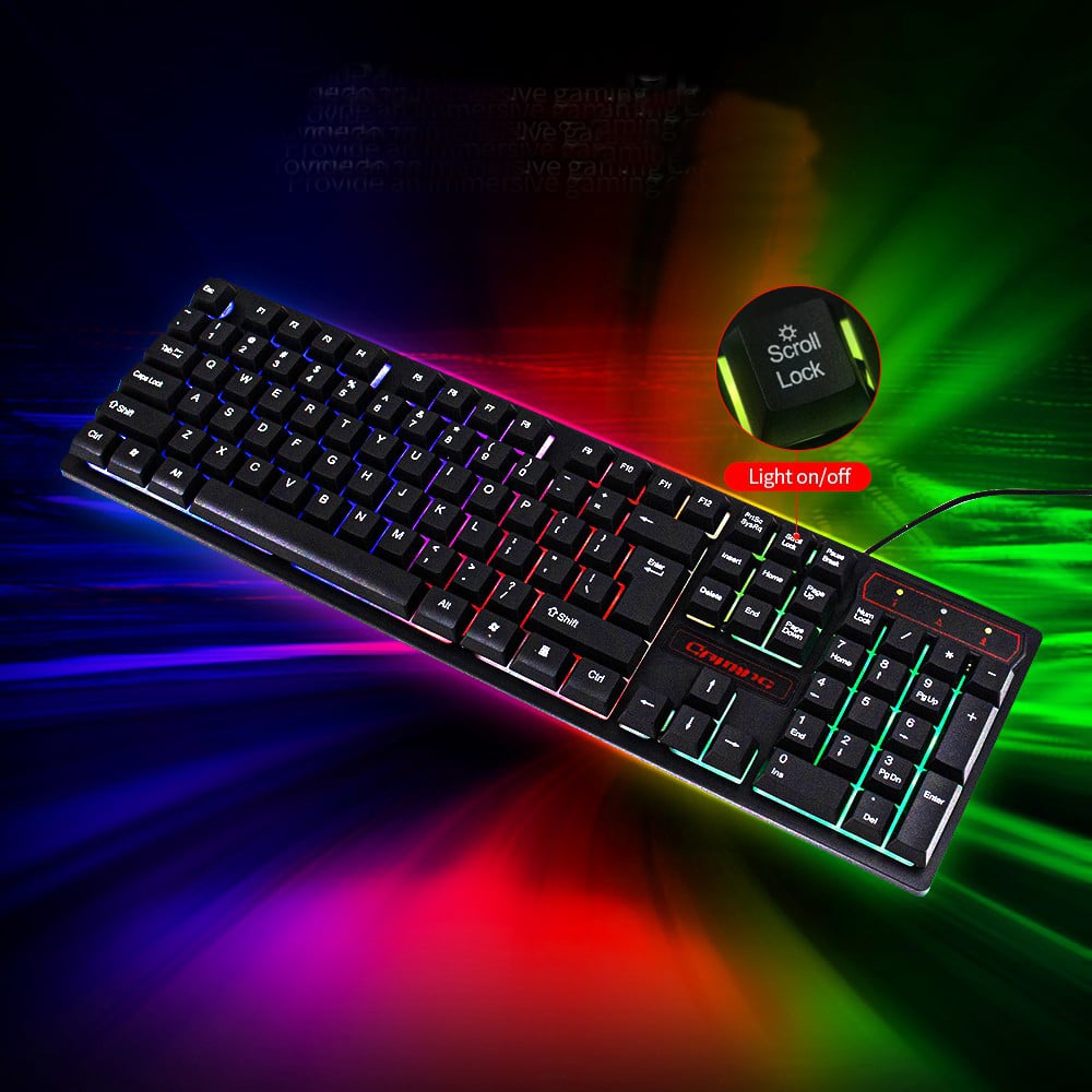 Gaming Tastatur Med Backlight Led Lys & Affjedring Tasterne